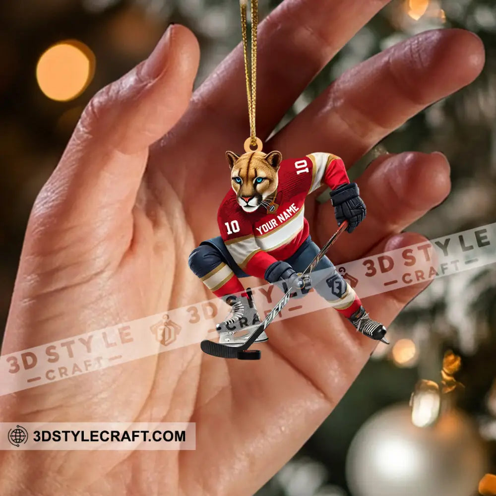 Florida Panthers Orn Hockey Christmas Ornament Personalized