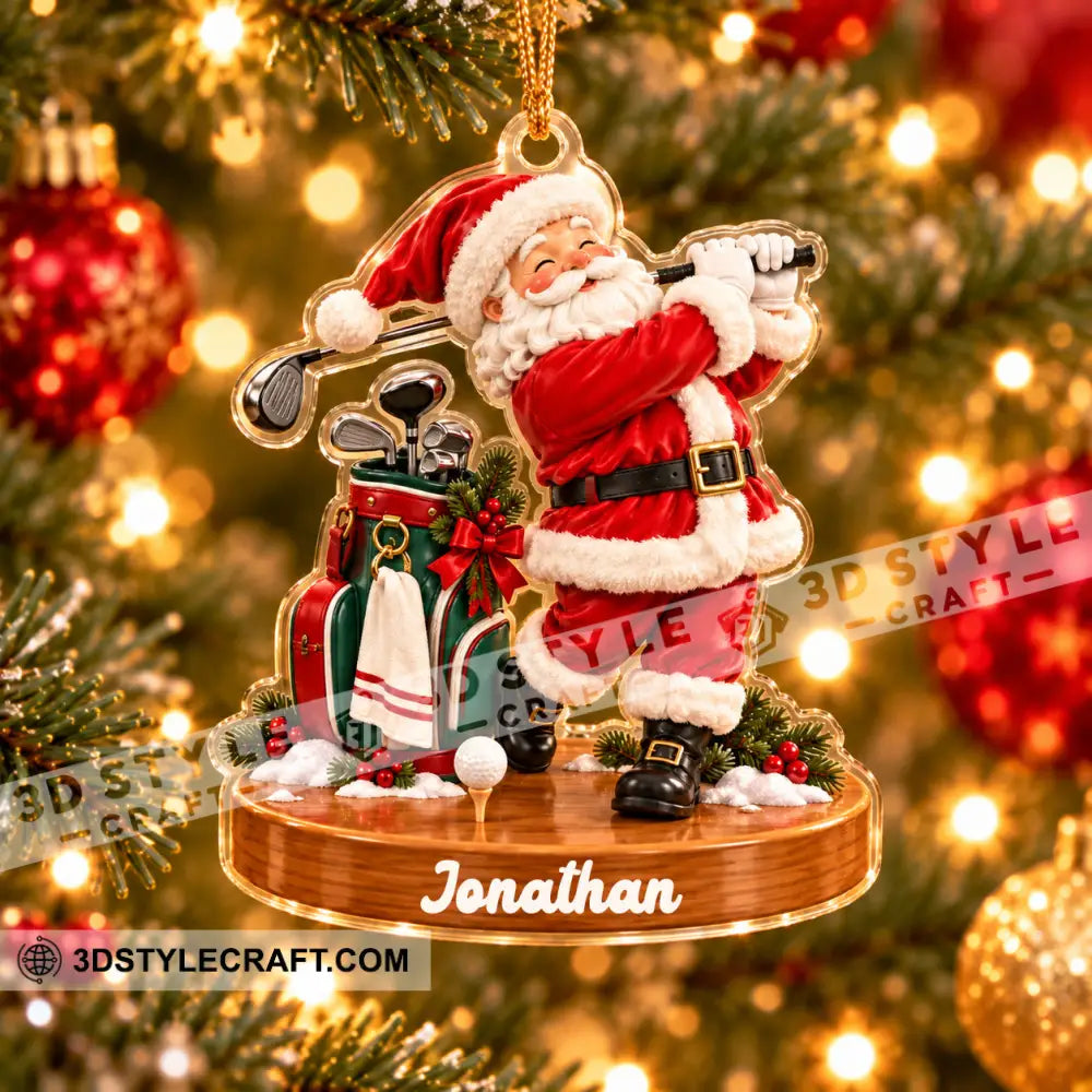 Golf Santa Home Decor Christmas Ornament Personalized Ornament - Ornament