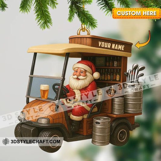 Golf Santa Home Decor Christmas Ornament Personalized Ornament 3.54’’ / 1 Ornament Ornament