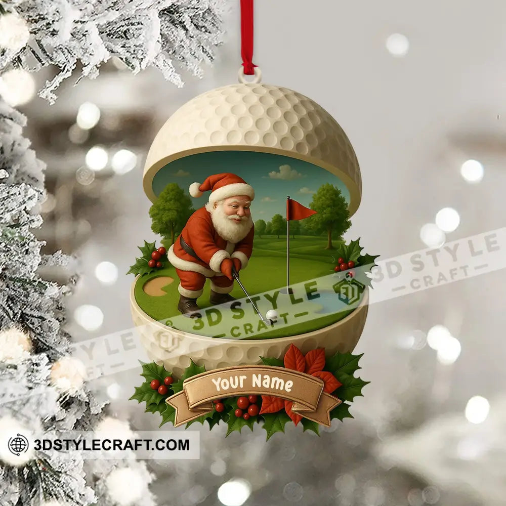 Golf Santa Home Decor Christmas Ornament Personalized Ornament Ornament