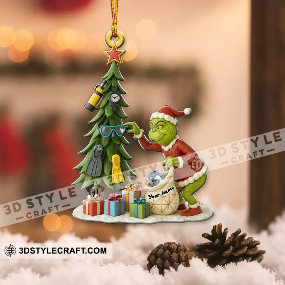Grinch Christmas Tree Home Decor Christmas Ornament Personalized Ornament Ornament