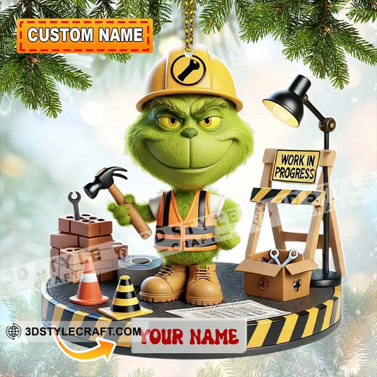 Grinch Civil Engineer Home Decor Christmas Ornament Personalized Ornament 3.54’’ / 1 Ornament Ornament