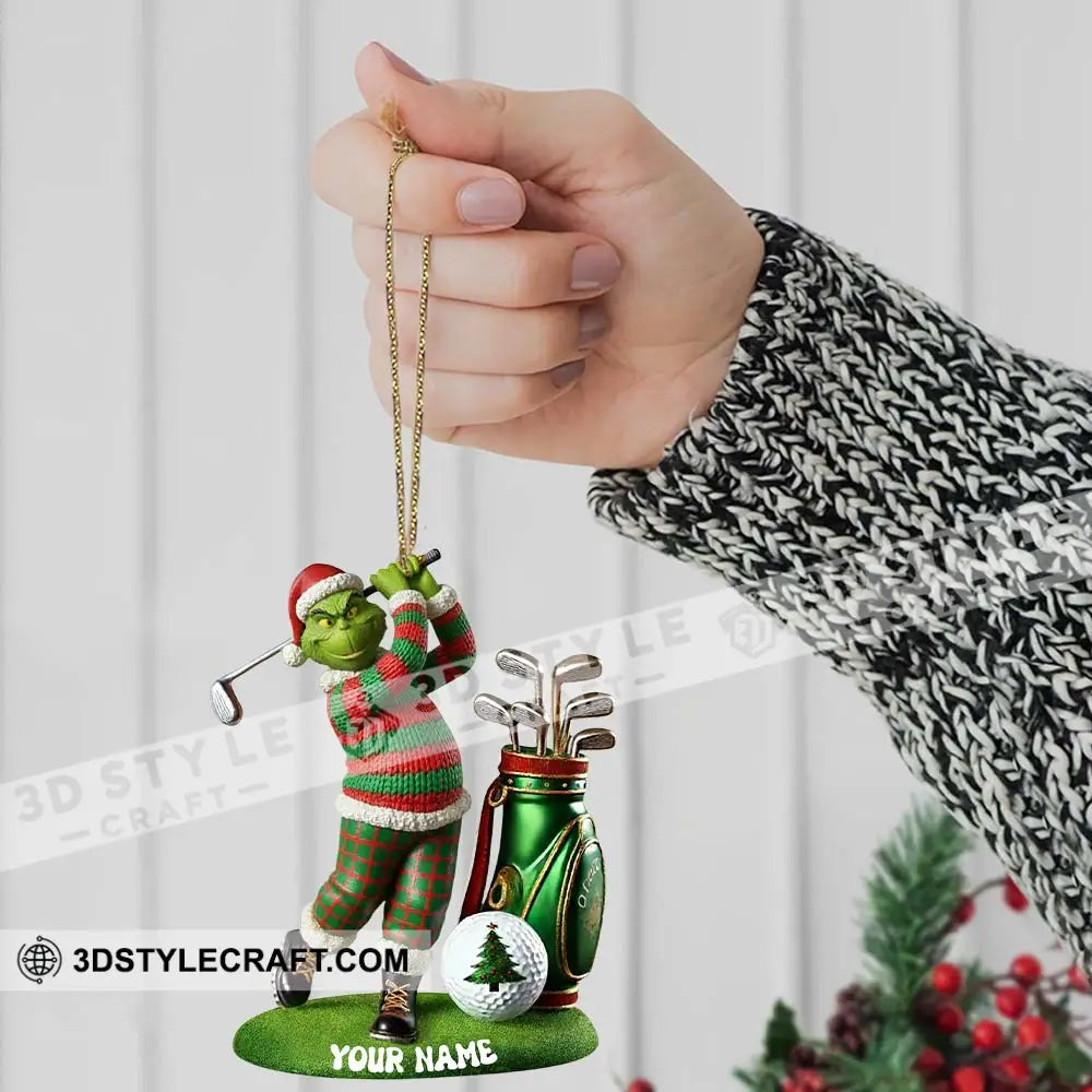 Grinch Golf Christmas Home Decor Christmas Ornament Personalized Ornament Ornament