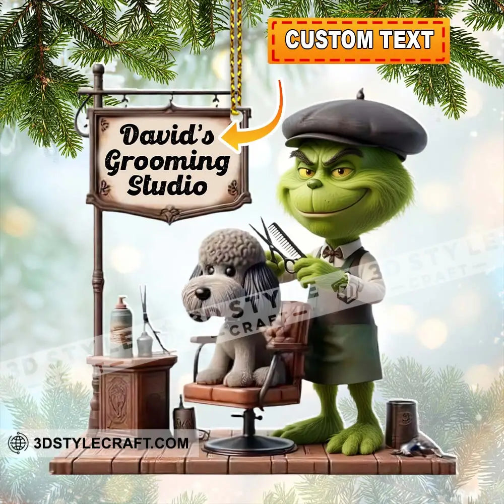 Grinch Grooming Home Decor Christmas Ornament Personalized Ornament 3.54’’ / 1 Ornament Ornament