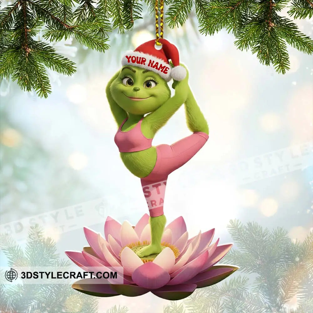 Grinch Yoga Home Decor Christmas Ornament Personalized Ornament Ornament