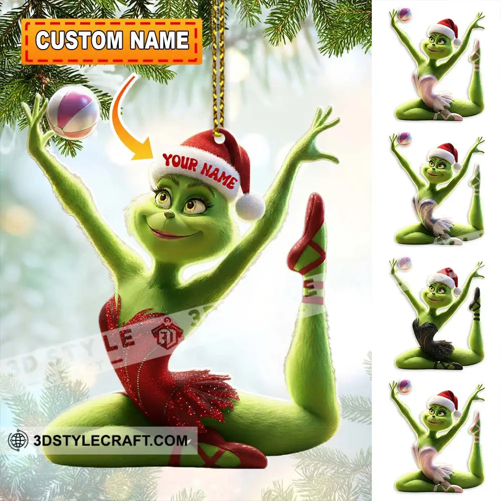 Grinch Yoga Home Decor Christmas Ornament Personalized Ornament 3.54’’ / 1 Ornament Ornament