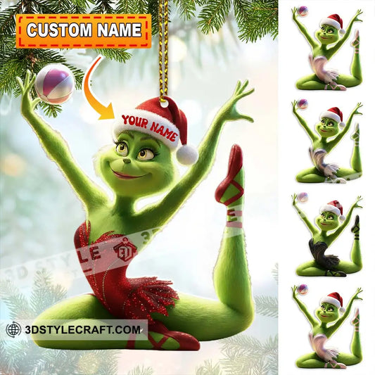 Grinch Yoga Home Decor Christmas Ornament Personalized Ornament 3.54’’ / 1 Ornament Ornament