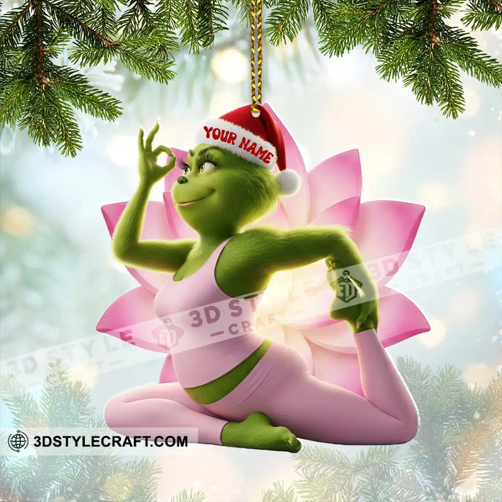 Grinch Yoga Home Decor Christmas Ornament Personalized Ornament Ornament