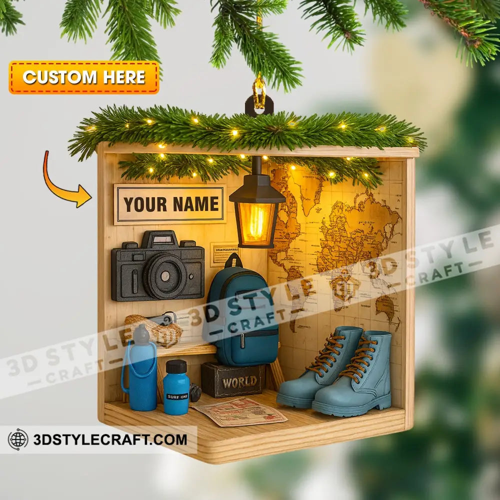 Hiking Corner Home Decor Christmas Ornament Personalized Ornament 3.54’’ / 1 Ornament Ornament