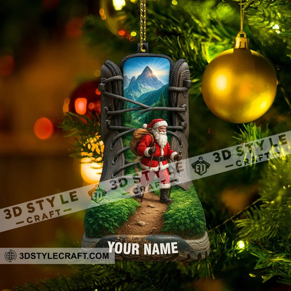 Hiking Santa Home Decor Christmas Ornament Personalized Ornament Ornament