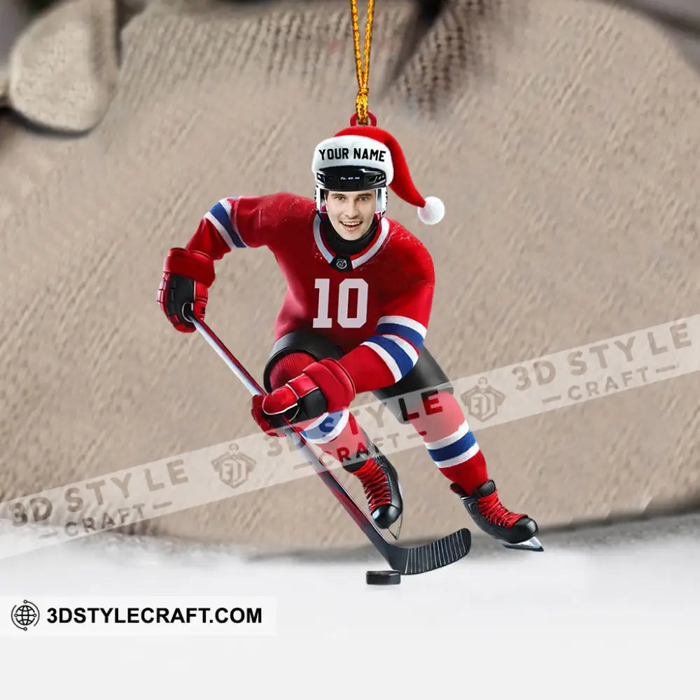 Hockey Christmas Home Decor Ornament Personalized