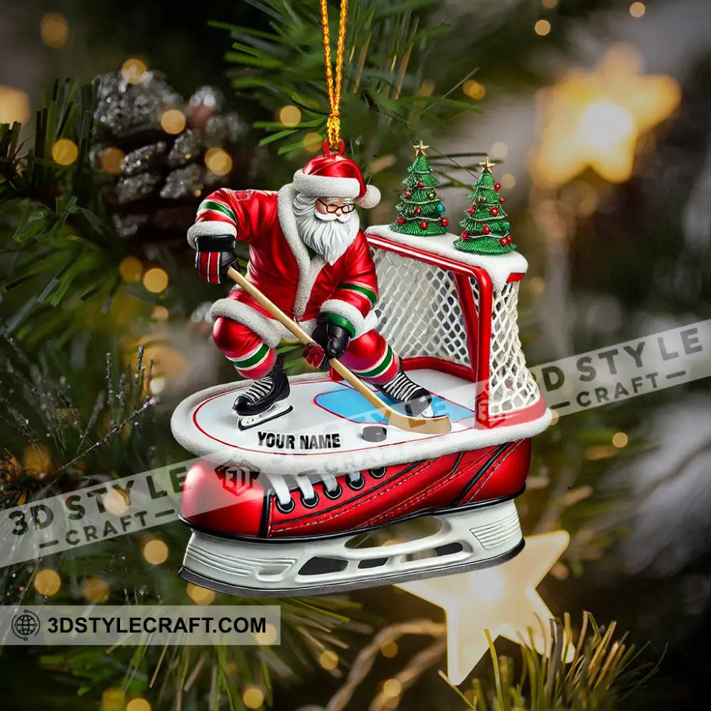 Hockey Christmas Home Decor Ornament Personalized