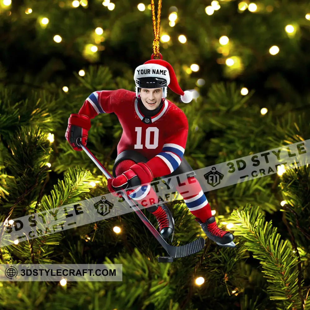 Hockey Christmas Home Decor Ornament Personalized