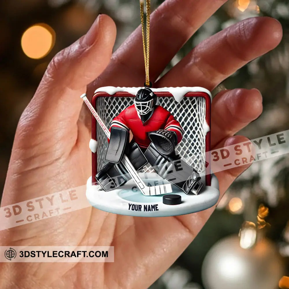 Hockey Goal Keeper Christmas Ornament Personalized