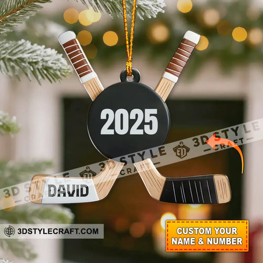 Hockey Home Decor Christmas Ornament Personalized Ornament 3.54’’ / 1 Ornament Ornament