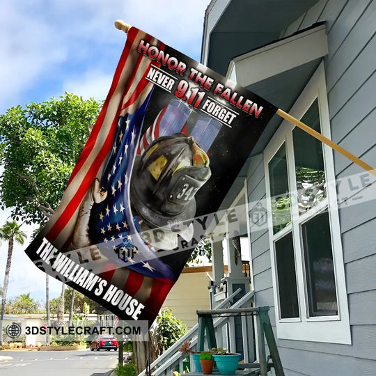 Honor The Fallen Never 9.11 Forget - Custom Name Flag style option 4