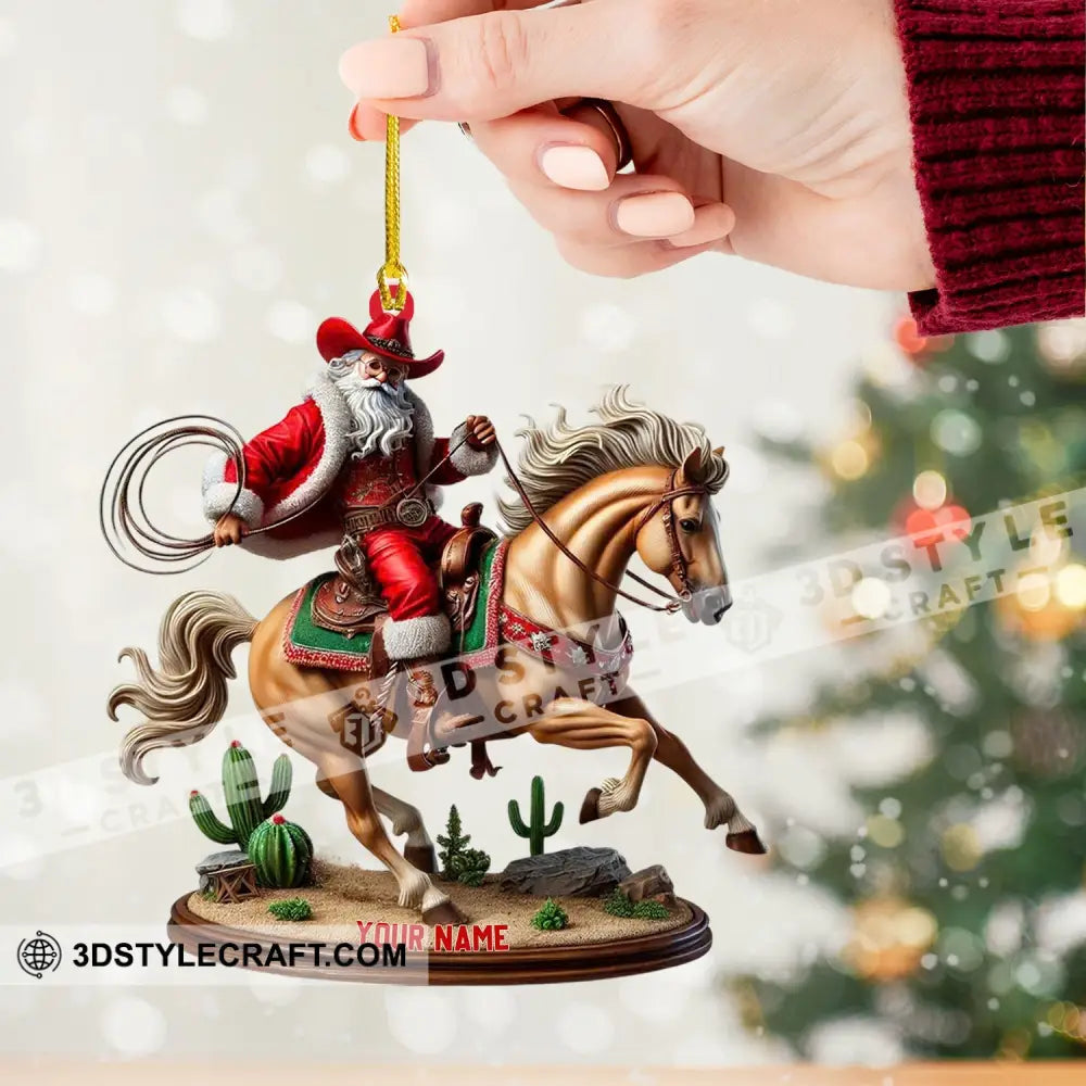 Horse Riding Santa Home Decor Christmas Ornament Personalized Ornament Ornament