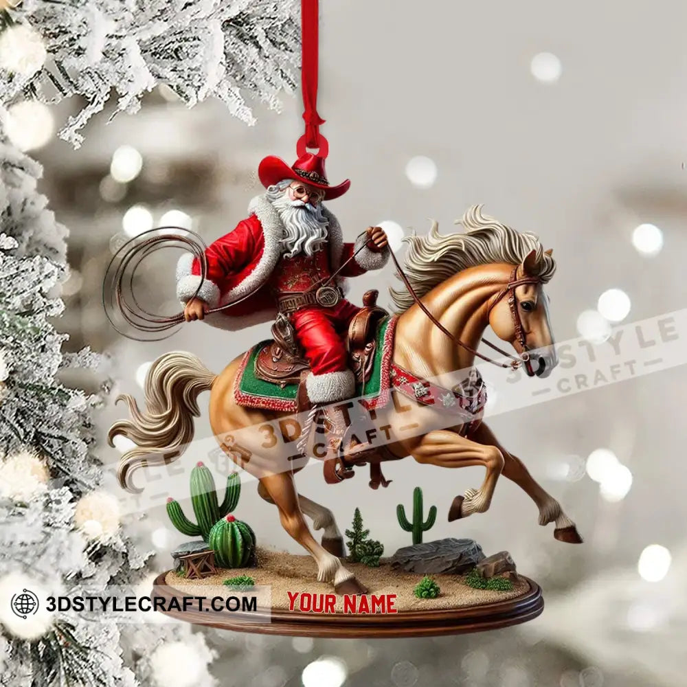 Horse Riding Santa Home Decor Christmas Ornament Personalized Ornament Ornament