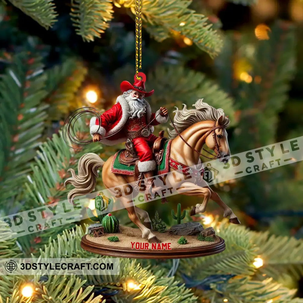 Horse Riding Santa Home Decor Christmas Ornament Personalized Ornament Ornament