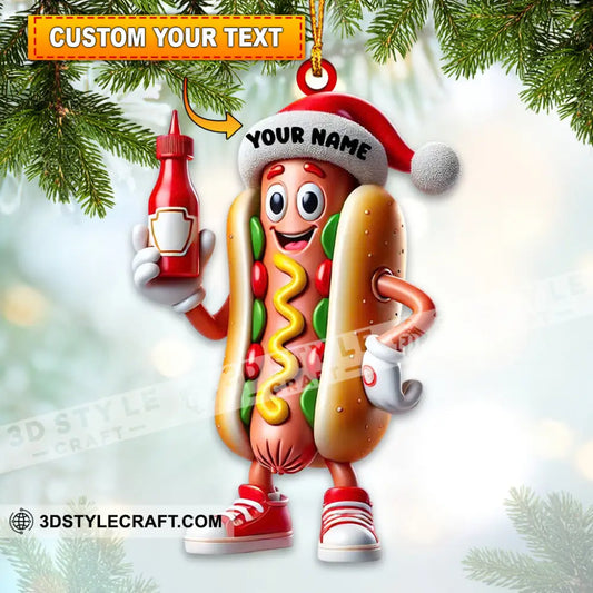 Hotdog Home Decor Christmas Ornament Personalized 3.54’’ / 1