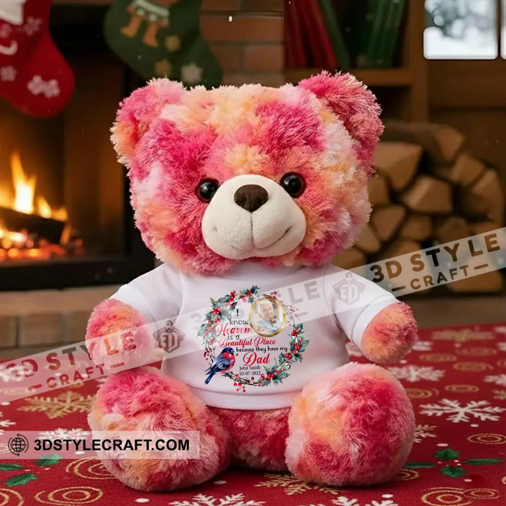 I Know Heaven Is A Beautiful Place Bear Personalized Teddy Bear Shirt Pink / 9’’ / No Graduate Teddy Bear Shirt