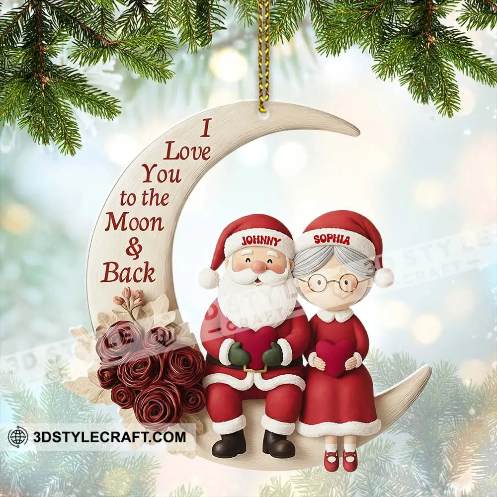 I Love To The Moon And Back Christmas Home Decor Christmas Ornament Personalized Ornament Ornament