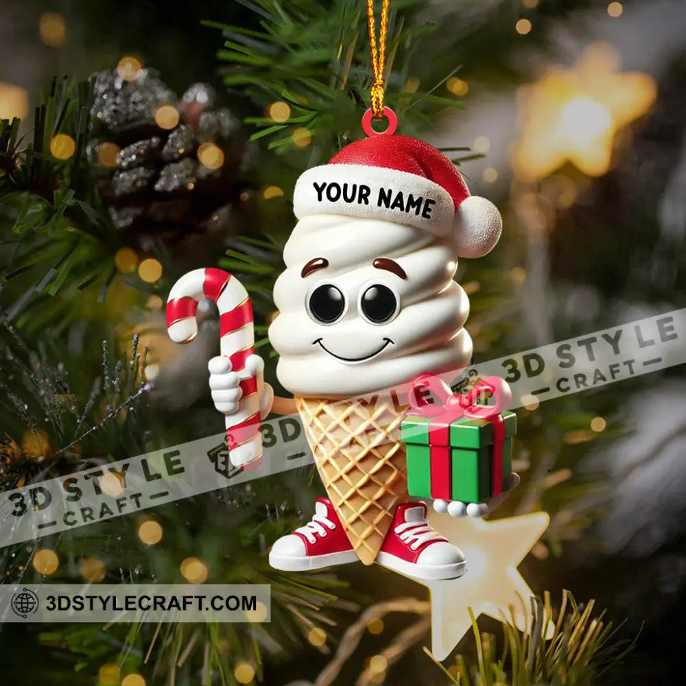 Ice Cream Home Decor Christmas Ornament Personalized