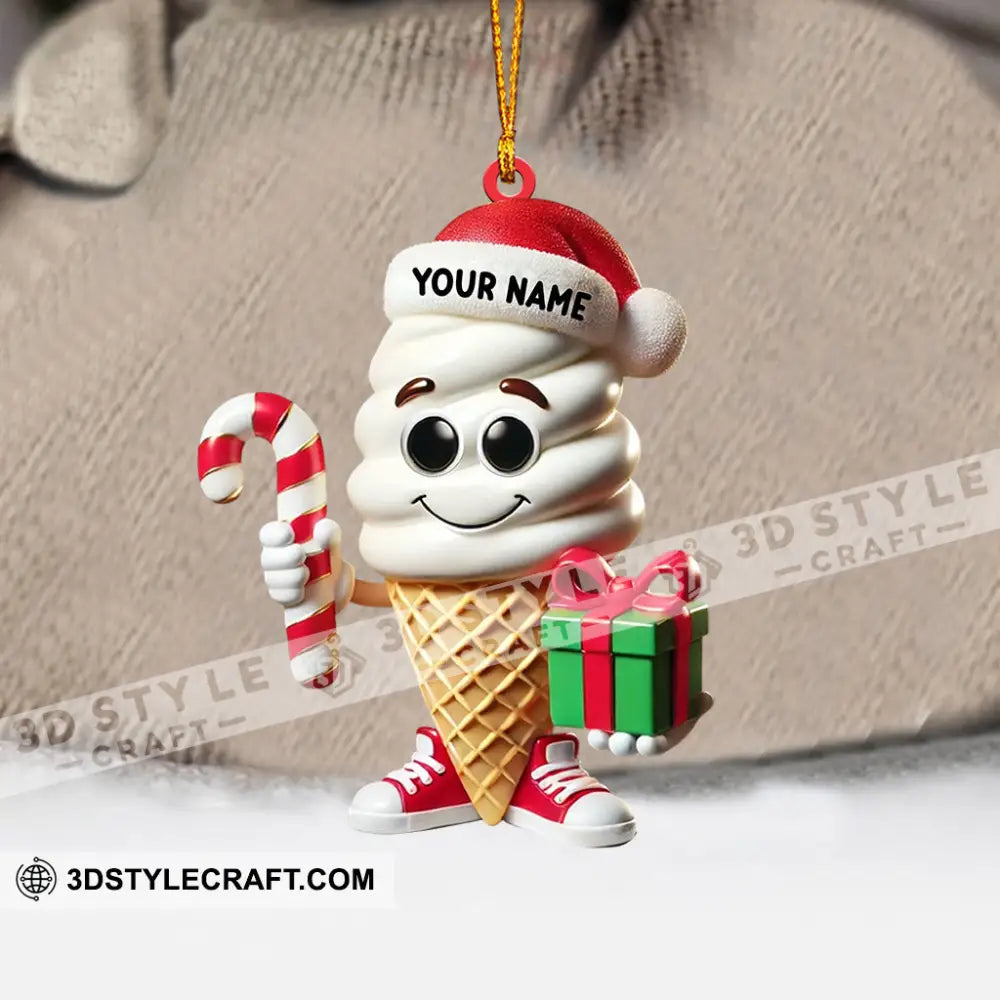 Ice Cream Home Decor Christmas Ornament Personalized