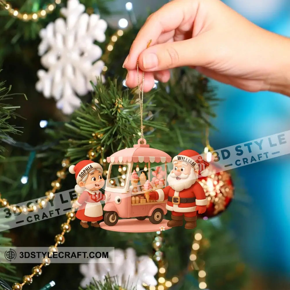 Ice Cream Santa Car Home Decor Christmas Ornament Personalized Ornament Ornament
