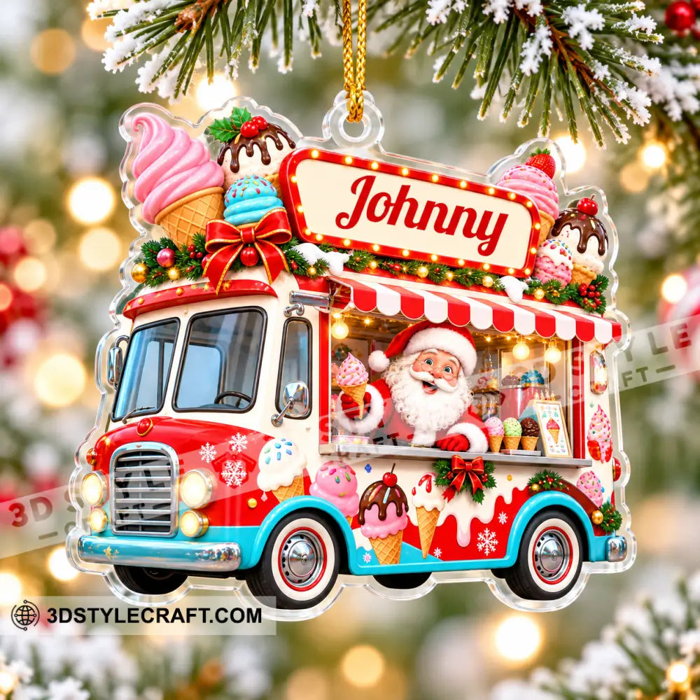 Ice Cream Santa Home Decor Christmas Ornament Personalized Ornament - Ornament