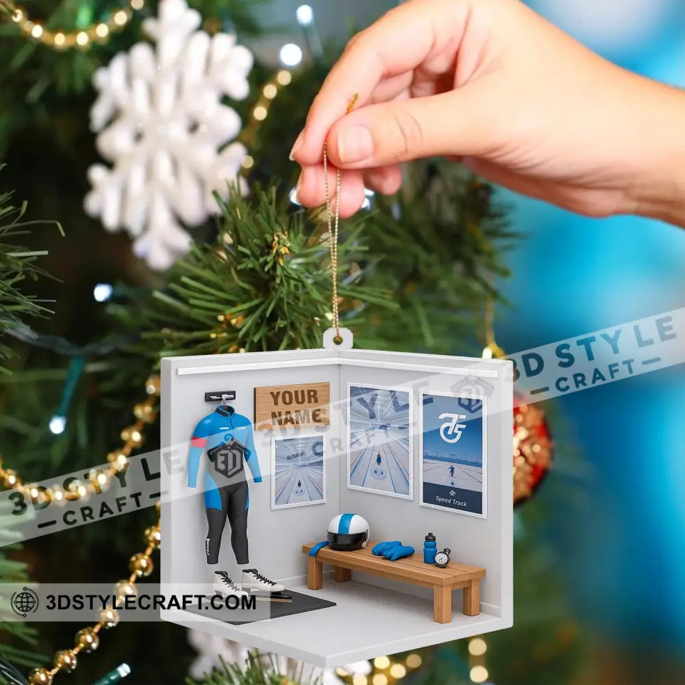 Ice Skating Corner Home Decor Christmas Ornament Personalized Ornament Ornament