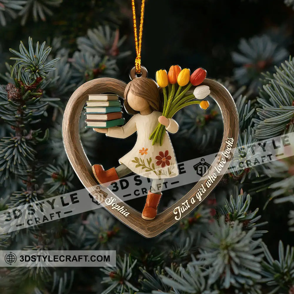 Just A Girl Who Loves Book Christmas Home Decor Christmas Ornament Personalized Ornament Ornament