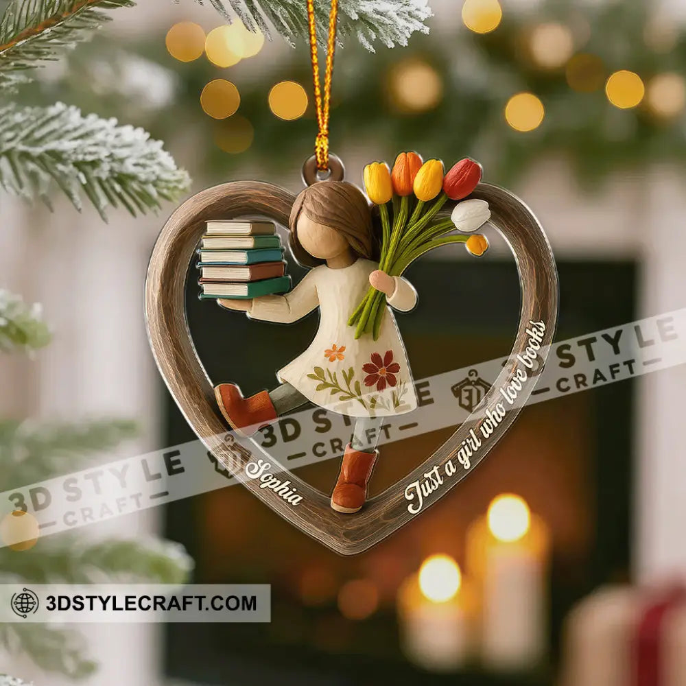 Just A Girl Who Loves Book Christmas Home Decor Christmas Ornament Personalized Ornament Ornament