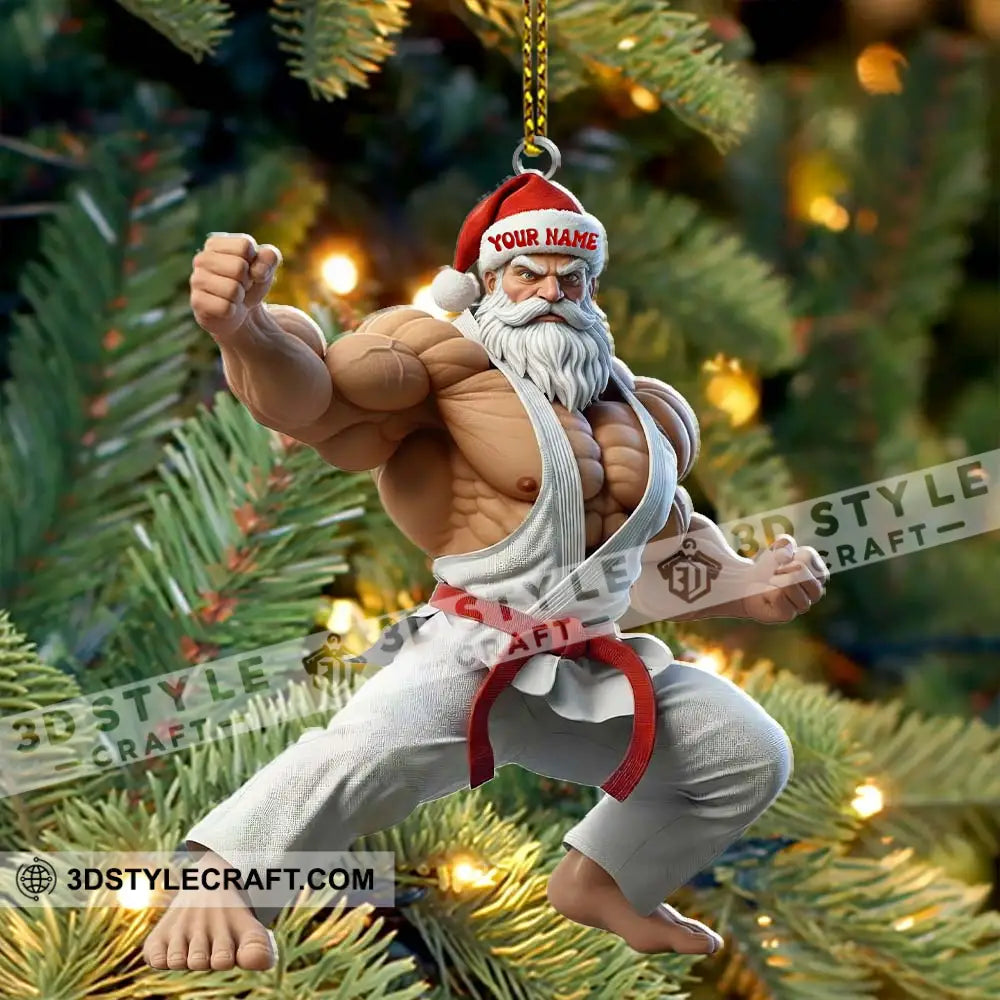Karate Santa Home Decor Christmas Ornament Personalized Ornament Ornament