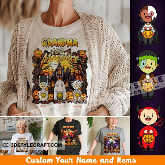 Kid And Adult T Shirt Custom Grandma Of The Monsters T Shirt Halloween Collectible Gift Kid T shirt / Black / XS Apparel