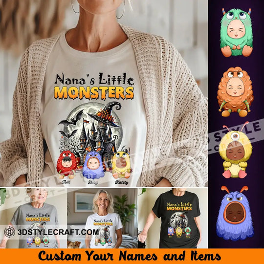 Kid And Adult T-Shirt - Custom Nana Of The Monsters T-Shirt, Halloween Collectible Gift style option 1