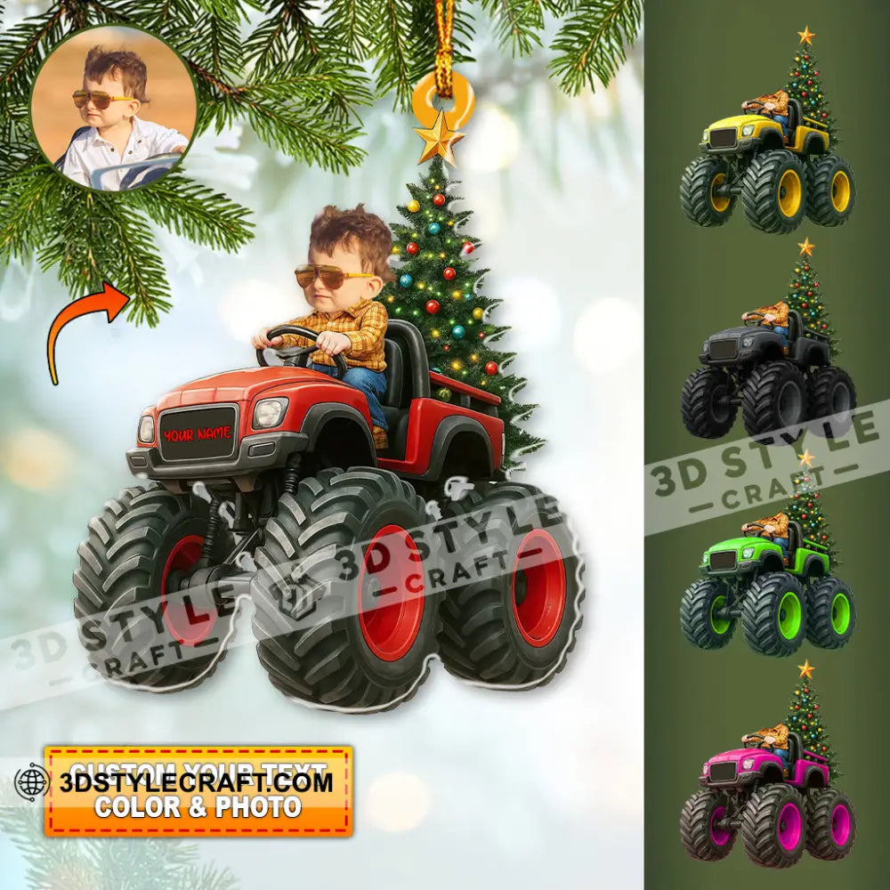 Kid On Car Home Decor Christmas Ornament Personalized Ornament 3.54’’ / 1 Ornament Ornament