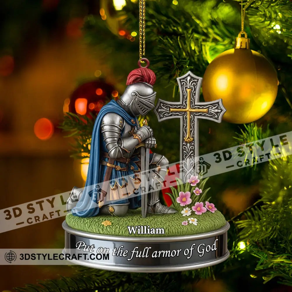 Kneeing Knight Gift For Christian Home Decor Christmas Ornament Personalized Ornament Ornament