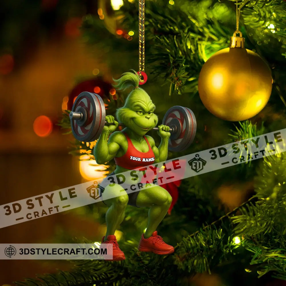 Lady Weightlifting Home Decor Christmas Ornament Personalized Ornament Ornament