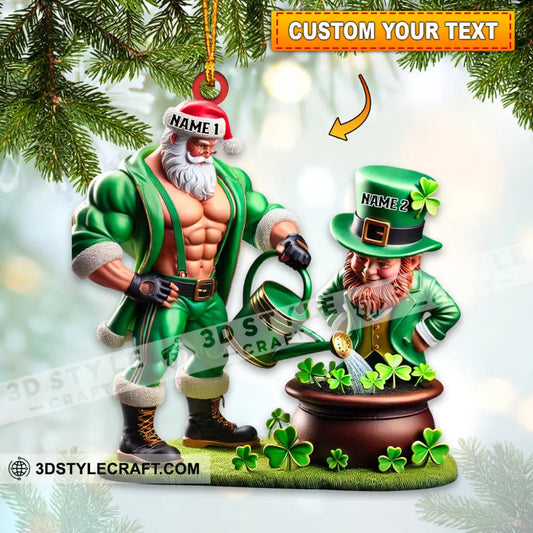 Lucky Leprechaun In Green Leotards Home Decor Christmas Ornament Personalized 3.54’’ / 1