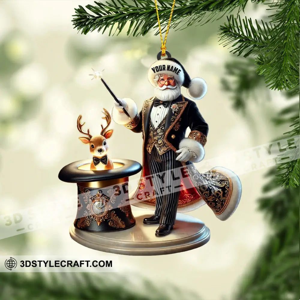 Magician Santa Home Decor Christmas Ornament Personalized