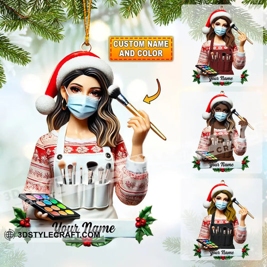 Makeup Artist Christmas Ornament Personalized