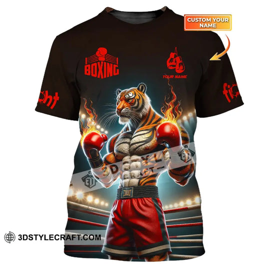 Man Shirt, Boxing Shirt, Custom Name T-Shirt, Boxing Tiger, Gift for Boxing Lover style option 1