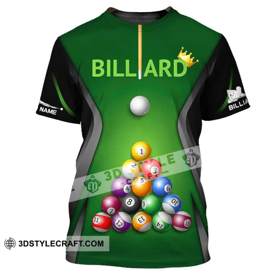 Man Shirt, Custom Billiards Polo Shirt, Billiards T-shirt, Billiards Balls, Shirt For Billiards Players style option 2