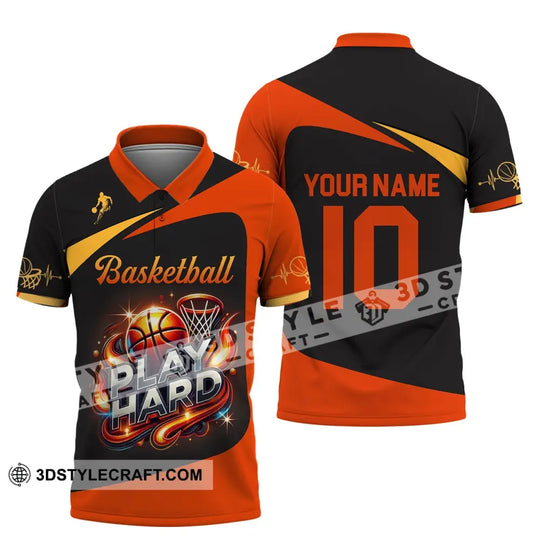 Man Shirt, Custom Name and Number Basketball Shirt, Basketball Polo Long Sleeve, Basketball Club Uniform, Basketball Lover Gift style option 4