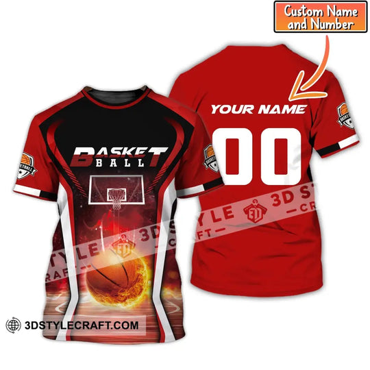 Man Shirt, Custom Name and Number Basketball T-Shirt, Gift for Basketball Player style option 1