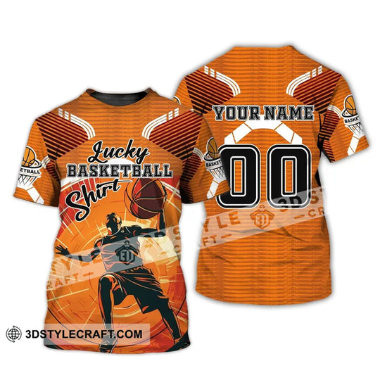 Man Shirt, Custom Name and Number Basketball T-shirt, Lucky Basketball Shirt, Gift for Basketball Player style option 2