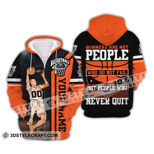 Man Shirt, Custom Name and Number Basketball T-Shirt, Never Quit, Gift for Basketball Player style option 3