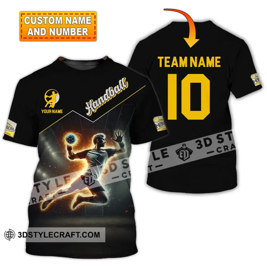 Man Shirt, Custom Name and Number Handball Shirt, Handball Player Shirt, Handball Hoodie Shirt Polo Long Sleeve Shirt style option 1