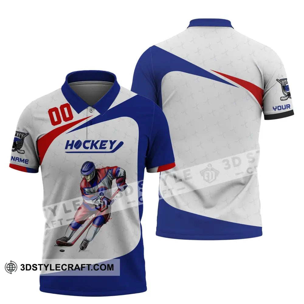 Man Shirt Custom Name And Number Hockey T-Shirt Polo Gift For Player / S